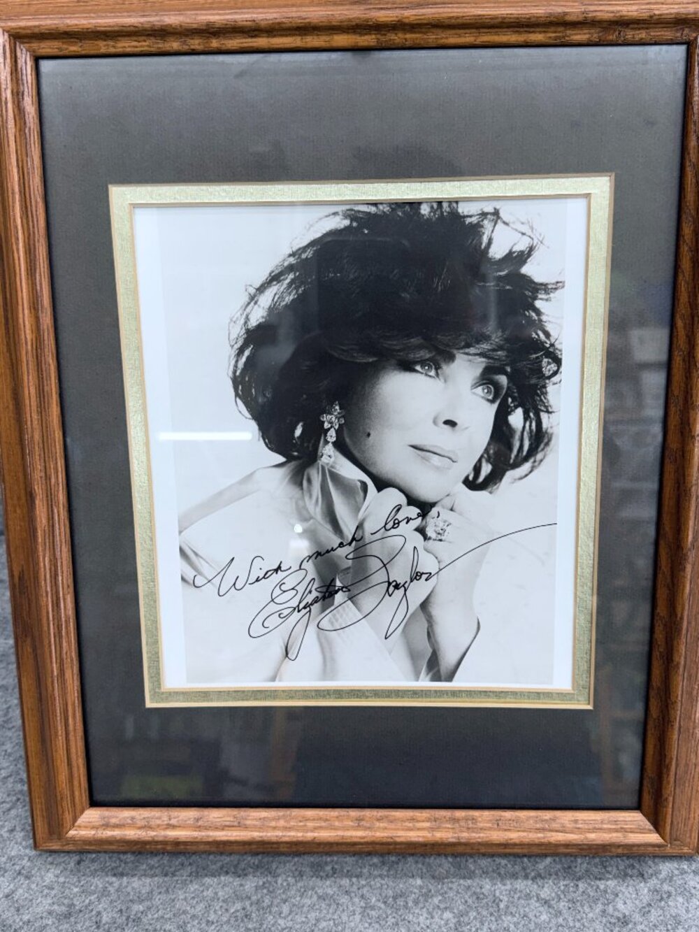 Elizabeth Taylor Autographed Signed Photo B&W 8"x10" Bruce Weber 1991 Pre-Print
